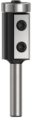 Wendeplatten-Bündigfräser mit Anlaufkugellager, Schaft8 mm, Ø19 mm, NL30 mm | Wendeplatten für langlebige Schneidleistung. Anlaufkugellager sorgt für sichere Führung beim Bündigfräsen und Kopieren.