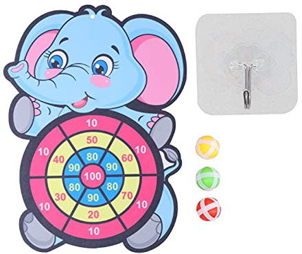 Mavaol Children Elephant Dartboard Set Hook and Loop Dartboard with 3 Stick Balls and Hooks
