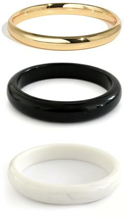 Hernin 3 Stück Acrylharz Armreif Damen, Harz Acryl Armband Retro Acrylharz Armreif Armband Chunky Acryl Armreif Geometrischem Manschette Armbänder für Frauen Mädchen