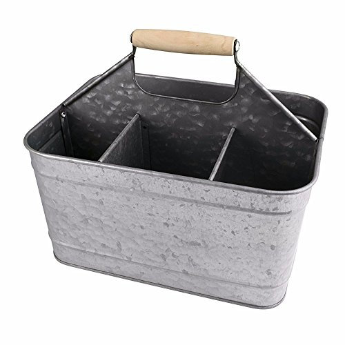 Benzara Galvanized Metal Sturdy Carry All Serveware, Gray Verzinktes Metall, robust, für alle Serviergeschirr, Grau