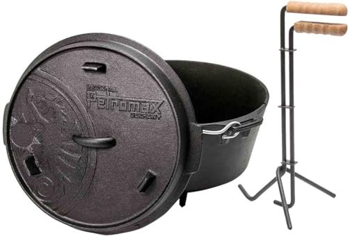 Petromax ft6 Feuertopf mit Füße Dutch Oven Set inkl. Profi Deckelheber Schmortopf