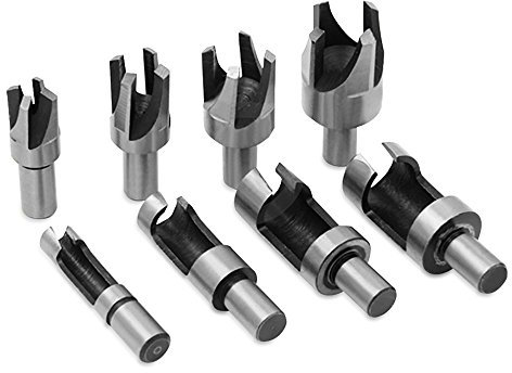 NUZAMAS Juego de 8 cortadores de madera para madera redonda, brocas de espiga, cortador de vástago, tamaño surtido de 6 mm, 10 mm, 13 mm, 16 mm para carpintería