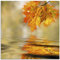 ARTland Wanddeko Glasbilder Wandbild Glas Bild einteilig 50x50 cm Quadratisch Natur Landschaft Wald See Blätter Bäume Wasser Herbst S9OH
