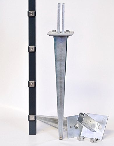 Zaun-Nagel Verstellbare Einschlaghülse 75 cm Doppelstabmattenzaun für Pfosten 60x40 mm Zäune