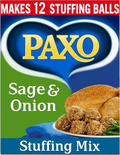 Paxo Sage & Onion Stuffing Mix, 170 g (1-Pack) | Gluten-Free, Reduced Salt, Quick & Easy Preparation, Versatile for Roasting or Stuffing