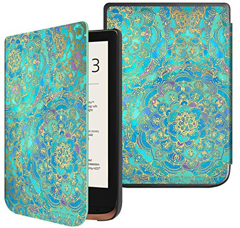 FINTIE Étui pour Liseuse Pocketbook Touch Lux 5/4, Touch HD 3 et Basic Lux 2 - Coque Mince Housse avec Fermeture Magnétique et Veille/Réveil Automatique Jade