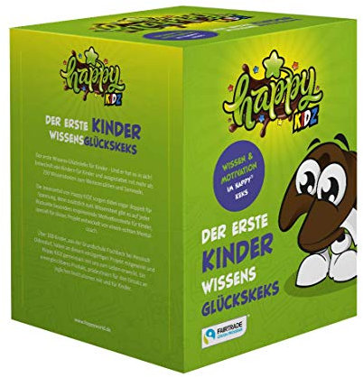 Glückskekse Happy Kidz Schoko Glückskeks! Der erste Wissens und Motivations Keks für Kinder von Kindern mitentwickelt. (1 Box = 10 Kekse à 6g)