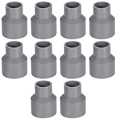 sourcing map Réducteur de Tuyau PVC DWV Hub 40 Gris 25mm x 40mm Douille 10Pcs