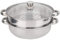 Olla de vapor de acero inoxidable, utensilios de cocina de acero inoxidable 27cm / 11in Olla de vapor de 2 capas Cocina de olla Sopa de caldera doble Olla de vapor