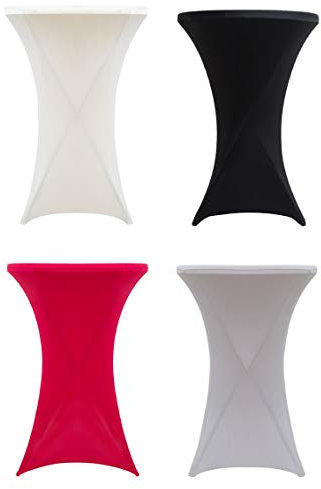 7even Stehtisch Husse für Bistro Rund Tisch Stretch Husse 110 x 60cm schwarz (Rot, 110 x 60cm)
