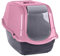 Rammento Cat Tray Large Hooded Cat Toilet High Side Filter Box Pink Loo With Flap
