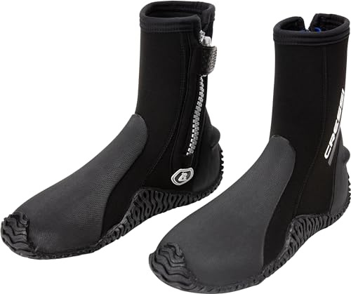 Cressi Korsor Semi-Rigid Sole Boots 3/5/7 mm - Unisex Black Neoprene Diving Boots with Semi Rigid Sole