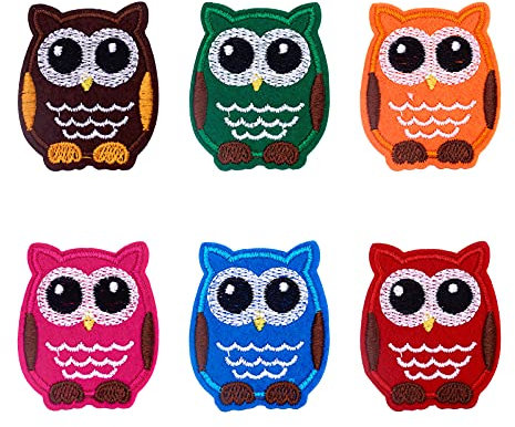 PandaHall 120 Stück Aufnäher mit Eulen-Motiv, zum Aufbügeln oder Aufnähen, für Kleidung, Jeans, Jacken, Schuhe, T-Shirts, Mützen, Taschen, DIY-Zubehör