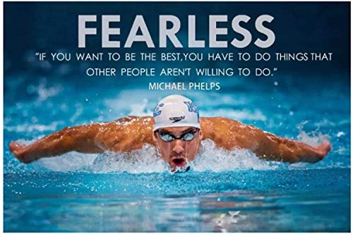 HHLSS Wandbilder 70x90cm ohne Rahmen Michael Phelps Motivationszitate Sport Leinwand Wandkunst Poster und Druck für Wohnkultur Bilder