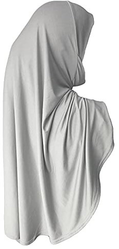 XL One Piece al Amira Instant Hijab mit Kinnschutz, ideal für Zuhause/Büro/Moschee/Madrassa/Umrah/Hadsch/Ramadan/Eid/Geschenk, Farbe: Weiß, Einheitsgröße
