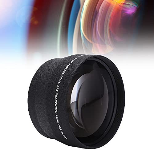 Obiettivo della Fotocamera di Ingrandimento 72MM Obiettivo Teleobiettivo di Ingrandimento 2X Adatto a Tutti gli Obiettivi della Fotocamera di 72MM Calibro Obiettivo della Fotocamera in Metallo per Pae