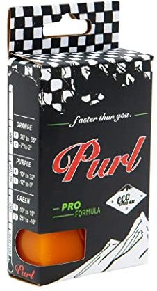 PURL PRO Ski & Snowboard Wax - Competition Wax - Race Wax (Pro Orange/Warm: -6,7 °C bis 35 °F) 68 Gramm Bar.