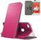N NEWTOP Cover Compatibile per Huawei P10 Lite, Chiusura Magnetica 360 Capsule Flip Custodia Libro per Carta di Credito Simil Pelle TPU Interno Funzione Stand Supporto (Fucsia)