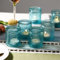 Lot de 12 photophores Vintage en Verre coloré pour Mariage, église, Chambre à Coucher et décoration de Table, fête d'anniversaire, Cadeaux Ensemble de 6 pièces (12, Bleu)