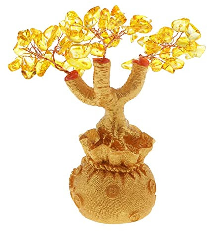 YUHUAWF Kristallbaum Feng Shui Citrine Geldbaum Glücksbaum Natürliche Kristall Bonsai Geld Baum Feng Shui Feng Shui Bring Reichtum Baum Feng Shui Geschenke