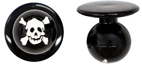 18020048SP - Kugelknöpfe schwarz Totenkopf mit Knochen (12 Stück)