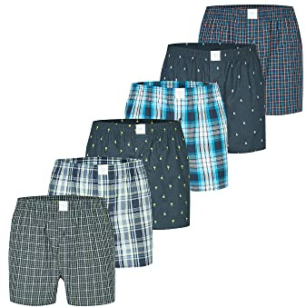 MG-1 Herren Boxer 6-Pack Classics Boxershorts Unterwäsche Unterhose Baumwolle Shorts Webboxer - mehrfarbig2 - Größe XXL