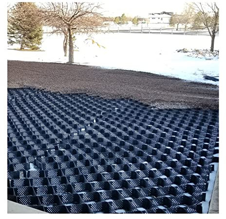 QWEASDF 5 cm/2 in Kiesgitter, HDPE-Geo-Gitter, Waben-Geocell, Raster für Stützmauern, Kies-Stabilisator-Gitter, Rasengitter Geogitter für Erosionsschutz, Stützmauer,9 * 10m(29.53 * 32.81ft)