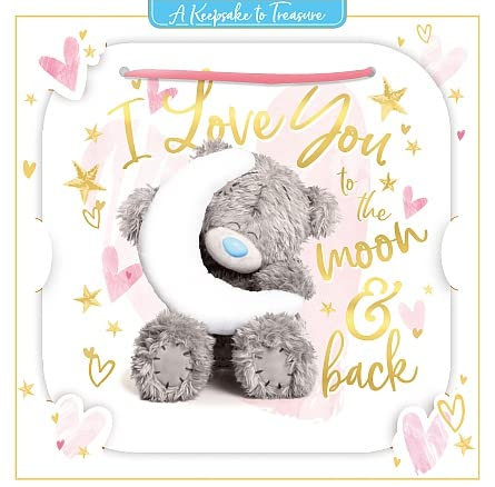 Me To You Tatty Teddy 3D-Grußkarte mit Aufschrift Love You To The Moon And Back, 15,2 x 15,2 cm, offizielle Kollektion