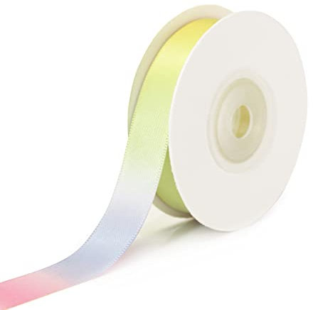 AE Amelia Ella Satin-Regenbogen-/Pastellbänder, doppelseitig, für Kunsthandwerk, Geschenkverpackung, Nähverzierungen, Abschlussfeier, Hochzeit, Babyparty, Geburtstag