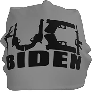 Lsjuee Fu-Ck BI-Den P-Olitical F-Ck G-Un Slouchy Beanie Mütze für Herren Damen, Baggy Skull Cap Winter Ski Strickmütze Schwarz