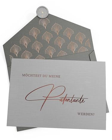 Joli Coon Patentante fragen Karte mit Kuvert und Wachssiegel - Willst du meine Patentante sein