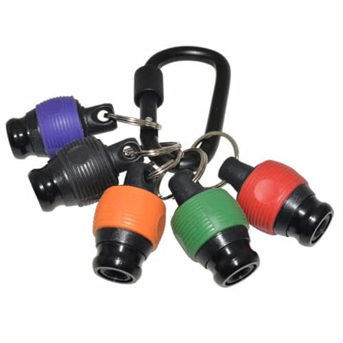 Portable Hex Shank Screwdriver Bits, 5pcs 1/4inch Aluminum Alloy Drill Bit Holder Keychain Set, Light-Weight Quick-Change Extension Bar Keychain Drill Screw Adapter (Upgrade)