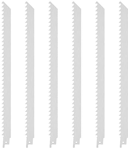 6pcs 12'' Reciprocating Saw Blade Stainless Steel 3TPI Big Teeth Saw Blades for Meat Bone Cutting Unpainted Saw Blades for Frozen Meat Bones Turkey Beef and Ice Cubes