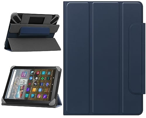 HoYiXi Funda Universal para 7-8 Pulgadas Samsung Galaxy Tab/Lenovo/Huawei/PRITOM/Fire Tableta Funda Protectora con Soporte Plegable para 7-8 Tableta - Azul