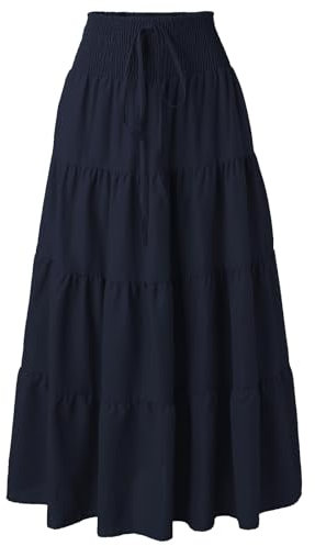 Adigaber 2 en 1 Jupon Femme Long Taille Haute Longue Maxi Jupe Bohême Tour de Taille Elastique Jupe Maxi Décontractée Vacances L'été Plage
