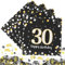 Deko 30. Geburtstag Mann Servietten 30 Stuick, Servietten 30. Geburtstag Schwarz Gold mit Konfetti, 3-Lagig Servietten Happy Birthday Geburtstagsdeko Tischdekoration