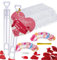 Anstore Seifenblasen Hochzeitset 110 Stück, Mini Seifenblasen mit Skelett-Herzgriff, Seifenblasen Set mit 110 Herzförmiger Karte Seifenblasen Stäbe Spielzeug für Party, Geburtstage, Hochzeit