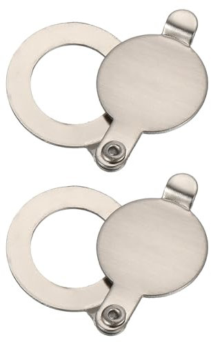 PATIKIL 14mm Cubierta de Mirilla, 2pcs Privacidad Puerta Visor Mirilla Protector Autoadhesiva de Cobre Herramiento de Seguridad para Casa Apartamento Hotel Entrada, Níquel Cepillado