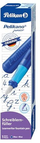 Pelikan Füller Pelikano Junior, Schreiblernfüller für Linkshänder, Blau, Feder L, 824859