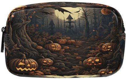 NYYYTTTEU Forêt Sombre d'halloween Trousse Élève Scolaire Sac à Crayons Poche Crayon Cosmétique Sac Grande Capacité pour Garçon Fille Ado