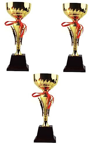 SWAYVES Ricompensa Trofeo Coppa Trofeo Bomboniere Trofeo Di Calcio Trofeo Di Basket Mini Trofei Trofeo Di Gioco Trofeo Di Competizione Sportiva Trofeo/3Pcs/12 * 31Cm