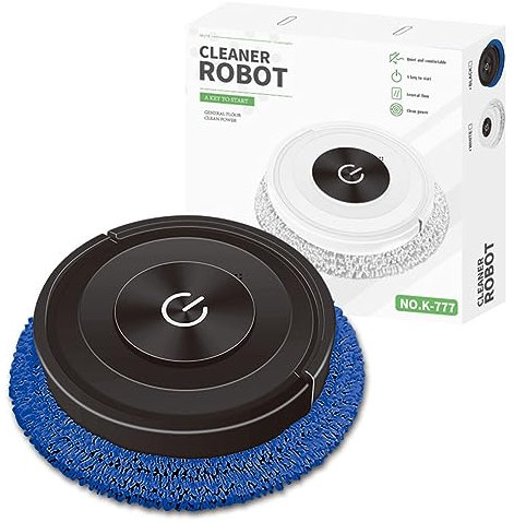 Jrpzcv Robot de Vadrouille Tactile Silencieux Balayant la Machine de Nettoyage Tout-en-Un Humide et Sec Meilleures Performances (Noir + Bleu)