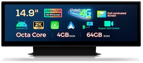 Xtrons Radio de coche QLA42A6NL Tablet para coche GPS Android 13 WiFi 4G compatible con Carplay para Audi A6 A7, 14,9 pulgadas
