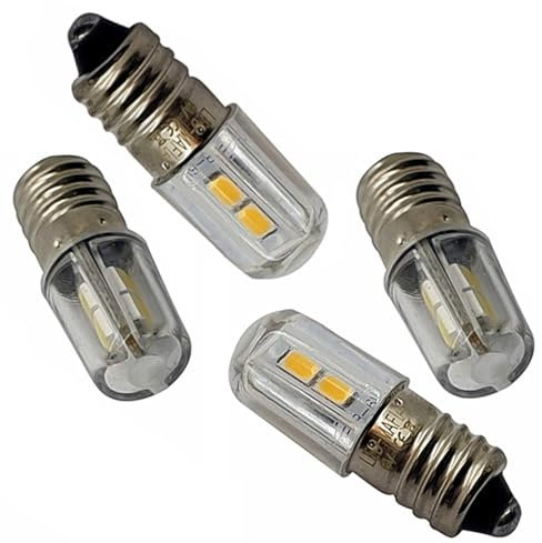 2x 4x E10 LED 3V 2,8-3,2V Schraubsockel warm kaltweiß weiß warmweiß Birne Ersatz Taschenlampe (kaltweiß, 4 Stück)