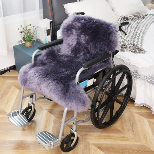 BFFDBFG Winter Warm Wheelchair Seat Cover, Chair Seat Pads Cushion, Comfy Lumbar Back Support, Super Soft Wool for Electric/Manual Wheelchair, Chair, Sofa Or Car
