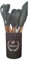 TINA&CO Juego de 12 Utensilios de Cocina de Silicona con Mango de Madera - Kit de Cocina Completo de Menaje, Antihaderente, Resistentes al calor y Duraderos (Gris)