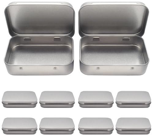 ZOCONE 10 Stück Metalldöschen, Blechdose mit Deckel Minibox Organizer Metallbox Mini Aufbewahrungsbox Schwarz Metalldosen mit Deckel für Zuhause Sügigkeiten Kleinen Gegenständen (95x60x21mm)