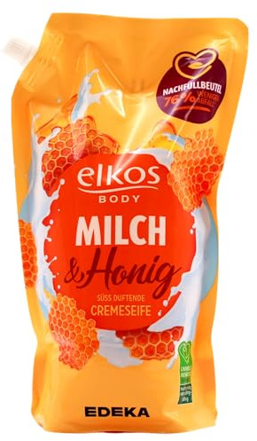 Edeka elkos Body Milch & Honig Cremseife, 8er Pack (8 x 1 l)