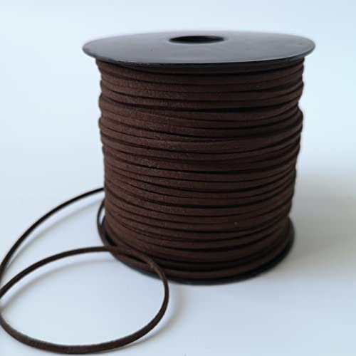 Suede Cord Flat Faux Leather String for Jewelry Bracelet Necklace Making Beading Thread DIY Crafts 10m (Dark brown)