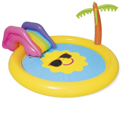 Avilia Piscina Hinchable con tobogán y Cascada: diversión de Verano Segura para niños a Partir de 2 años, Dimensiones 237 x 201 x 104 cm, Capacidad 225 litros